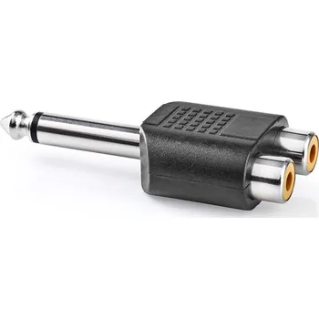Audio kabel Nedis Adaptér Jack 6.35mm mono zástrčka - 2x CINCH zásuvka (CAGP23944BK)