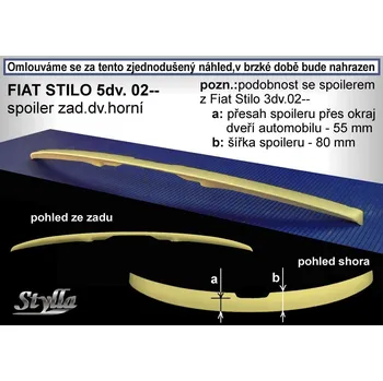 Auto-moto Stylla spoiler zadních dveří Fiat Stilo 5dv (2001 - 2007) - horní