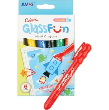 Speciální výtvarná barva Amos Barvy na sklo 6 ks