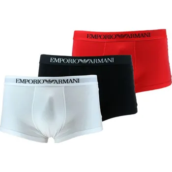 Boxerky Emporio Armani CC722 černé/bílé/červené 3 ks