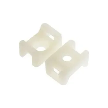 Stahovací páska Kabelové sedlo přírodní pro pásky 9,0mm/otvor 5,0mm/osazení 9,8mm, 100ks v balení