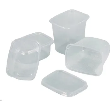 Jednorázové nádobí Vanička hranatá, 0, 50 lt., plastová transparentní, 1000 ks karton