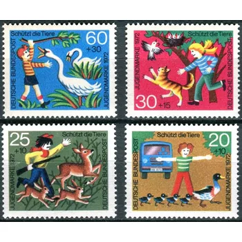 Poštovní známka (1972) MiNr. 711 - 714 ** - Německo - dobré životní podmínky zvířat