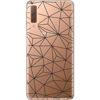 Pouzdro na mobilní telefon iSaprio Abstract Triangles 03 black pro Samsung Galaxy A7 (2018)