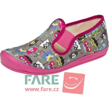 Chlapecké bačkory Dětské papuče Fare na gumičku 34 šedo-ružová potisk