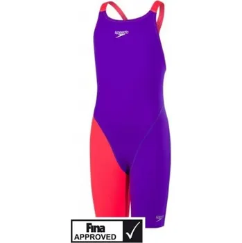 Dámské plavky Závodní plavky - kombinéza Speedo Fastskin Openback Kneeskin růžovofialové, Velikosti 28