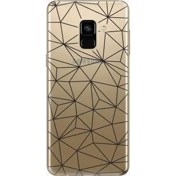 Pouzdro na mobilní telefon iSaprio Abstract Triangles 03 black pro Samsung Galaxy A8 2018