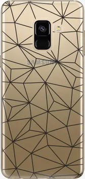 Pouzdro na mobilní telefon iSaprio Abstract Triangles 03 black pro Samsung Galaxy A8 2018