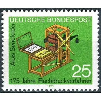 Poštovní známka (1972) MiNr. 715 ** - Německo - 175 let planografického tisku