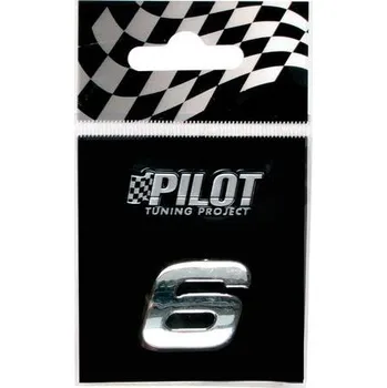 Samolepicí dekorace na vozidlo Lampa Italy Samolepící 3D číslo 6 18mm chromované písmena, čísla a symboly