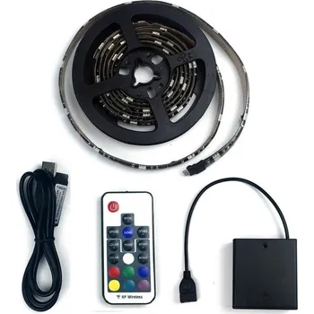 LED osvětlení Lighting LED pásek 4metry/120diod 6W/1M IP65 RGB na baterii, DO (LED pásek RGB napájený z baterie na dálkové ovládání)