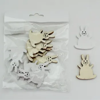 Zahradní dekorace Zajíček dřevo S/10 bílá/natural (EB/4)