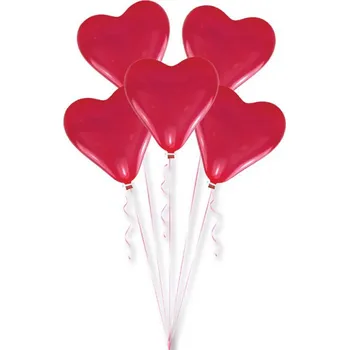 Balónek Srdce červené 5 ks, 28 cm