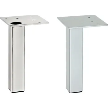 Nábytková rohová ocelová noha, bez seřízení výšky metalická šedá, RAL 9006