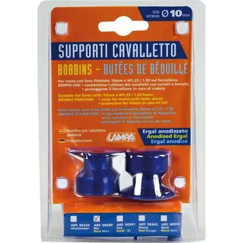 Lampa 90340 Adaptéry pro stojany motorek modré 10mm 2ks chrání motocykl při případném pádu na zem