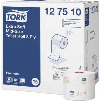 Toaletní papír Tork Mid-size extra jemný toaletní papír, 3vrstvý, bílý, T6, 127510