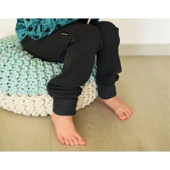 Kojenecké oblečení antracitové bavlněné tepláčky s nízkým sedem