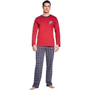 Pánské pyžamo Taro, pánské pyžamo 371-Franek, dlouhý rukáv, červená, vel. XXL