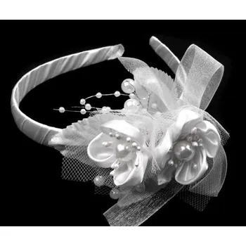 Čelenka Dětská čelenka s květinami bílá