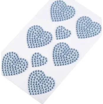 samolepka Samolepící srdce z kamínků - světle modrá