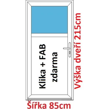 Vchodové dveře Vchodové plastové dveře Soft 1/3 sklo 85x215 cm - Akce!