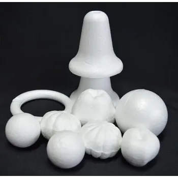 Vánoční dekorace Polystyren mix zvonek, dýně, věnec, koule 10ks