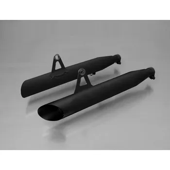 Výfuk pro motocykl Výfukový tlumič - Levý - Pravý - včetně katalyzátoru - NEREZ ČERNÝ - 007702 915508LR