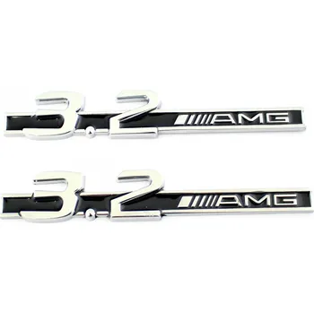Znak automobilu Označení / Znaky / Nápisy / Logo na blatníky 3.2 AMG Mercedes-Benz - černo stříbrné (chromové) EIC-121