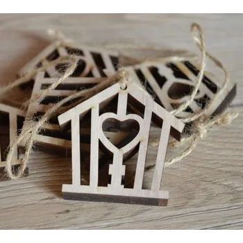 Závěs baráček/klícka se srdíčkem větší