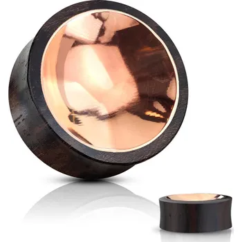 Piercing Šperky4U Dřevěný plug do ucha s mědí - PL01239-12