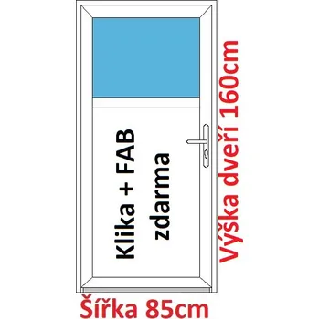 Vchodové dveře Vchodové plastové dveře Soft 1/3 sklo 85x160 cm - Akce!