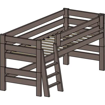 Dětská postel Barevná zvýšená postel z masivu INGE NB, dětské zvýšené jednolůžko 90x200 ROALHOLZ