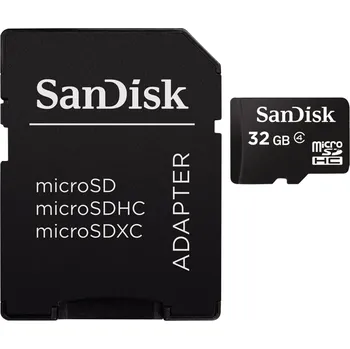 Paměťová karta SanDisk microSDHC 32 GB + adaptér