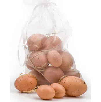 Zahradní dekorace Vajíčka závěsná pvc 18ks/mix 4,5,6cm natural (17SD4001)
