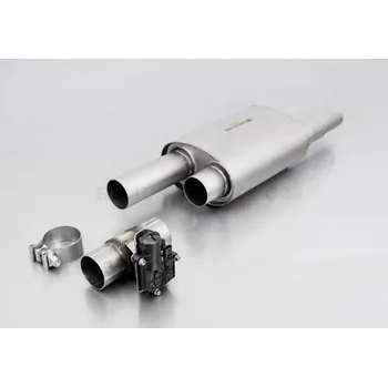 Tlumič výfuku Univerzální OVÁLNÝ sportovní výfuk s integrovanou elektrickou klapkou - rozměry 190 x 120mm, délka 260 mm, vstupní trubka O 51 / 57 / 63,5 mm. - 004513 0500