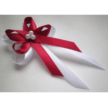 Svatební dekorace Šatoli.cz Bílo - bordo vývazek (velký)