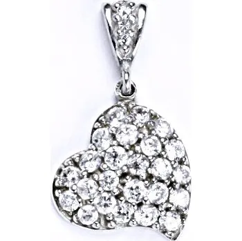 Přívěsek Stříbrný přívěšek s čirým zirkonem srdce, P 1409