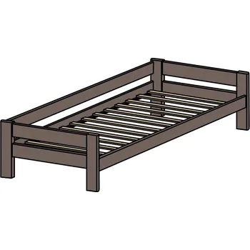 Dětská postel BROALHOLZ mořená postel z masivu se zábranou INGE A 90x200