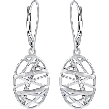 Náušnice Stříbrné náušnice JOURNEY dekorované zirkony