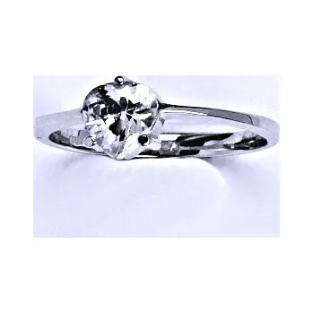 Prsten Stříbrný prsten s čirým zirkonem, srdce stříbrný prstýnek T 1362 (T 1445)