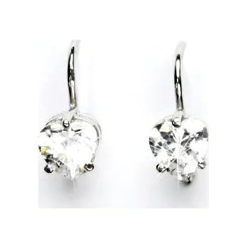 Náušnice Zlaté náušnice, bílé i žluté zlato, srdíčka, čiré zirkony, srdce, NK 1362