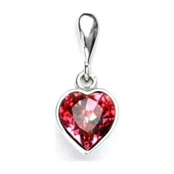 Přívěsek Stříbrný přívěšek se Swarovski krystalem rose, srdce, P 1396/22