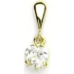 Zlatý přívěsek srdce , žluté i bílé zlato, čirý zirkon - P 1362/22 (zirkon 6x6 mm)