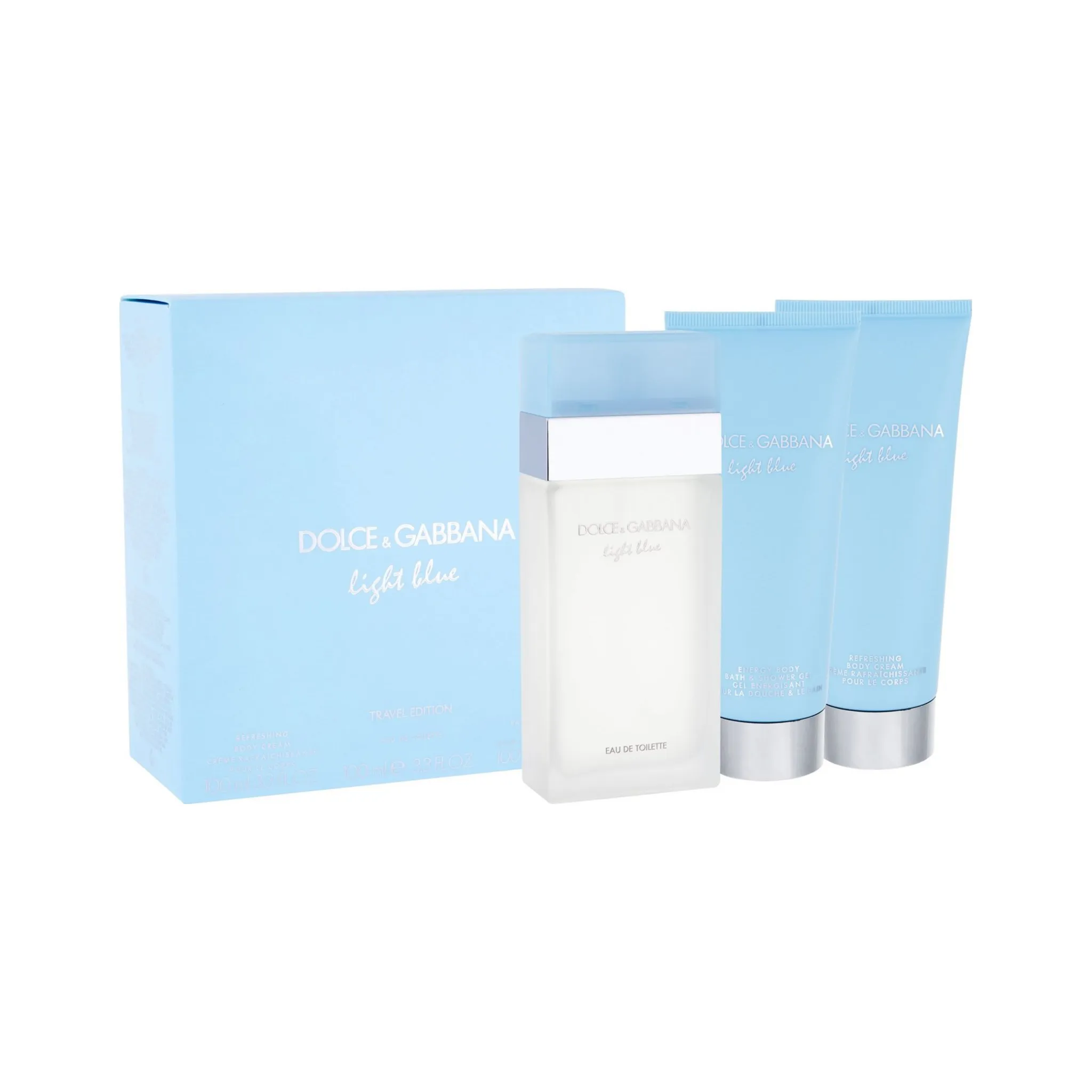 Fotografie 1 - Dámský parfém Dolce & Gabbana Light Blue W EDT 100 ml + tělový krém 100 ml + sprchový gel 100 ml