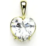 Zlatý přívěsek srdce, žluté i bílé zlato,čirý zirkon srdíčko 10x10 mm - P 1006 (zirkon 10x10 mm srdce)