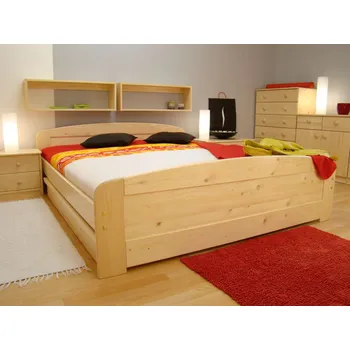 Postel dřevěná manželská postel z masivu PAVLA, dvojlůžko (dvojlůžko z masivu od českého výrobce ROALHOLZ)