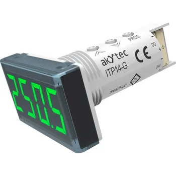 Termostat Akytec Univerzální panelový měřič Akytec, ITP14-G, 4-20mA, 0-10 V, zelená