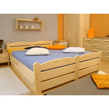 Postel dřevěná manželská postel z masivu, dvoulůžko RADKA (bytelné dvoulůžko z masivu do klasické ložnice)