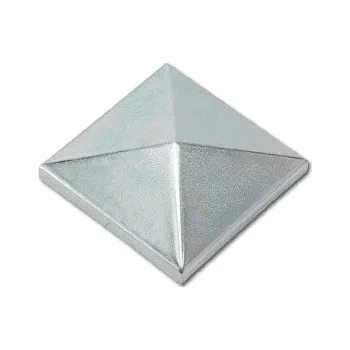Příslušenství pro plot Ocelová čtvercová krytka na sloupek 80x80mm - Zinek