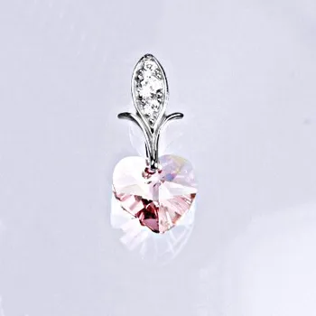 Přívěsek Stříbrný přívěšek s krystalem Swarovski rose, srdce P 1404